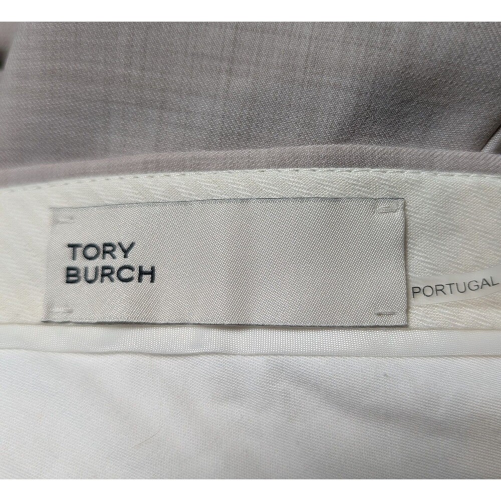 Tory Burch Size 14 Trouser Pants Wide Leg High Waist Taupe Suiting Melange - Picture 4 of 8